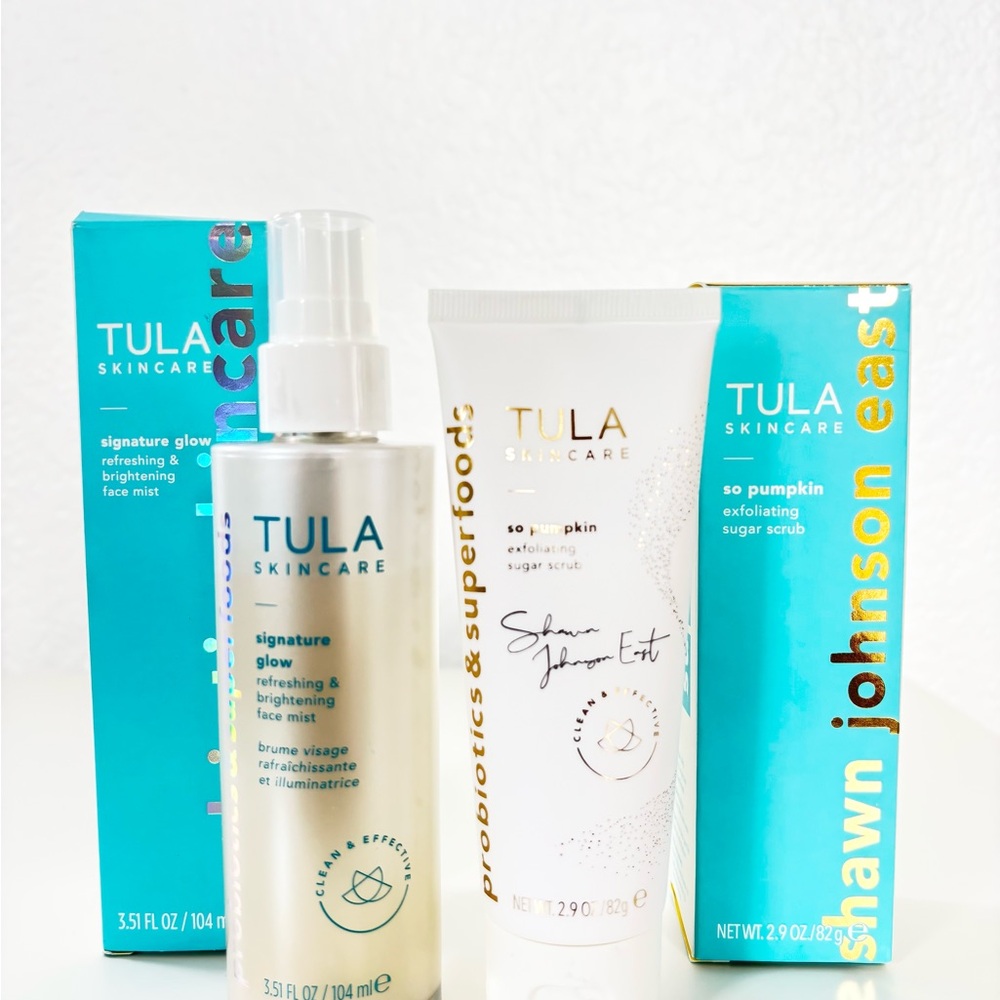 TULA Skincare Duo – Face Mist & Exfoliating Scrub (New, Full Size)